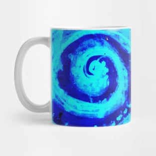neon blue bright swirly design Mug